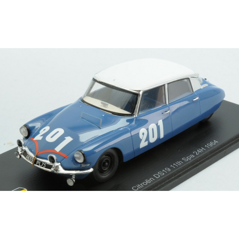 1:43 Spark Citroen DS 19 N201 24H SPA 1964 G.verrier a.bertaut