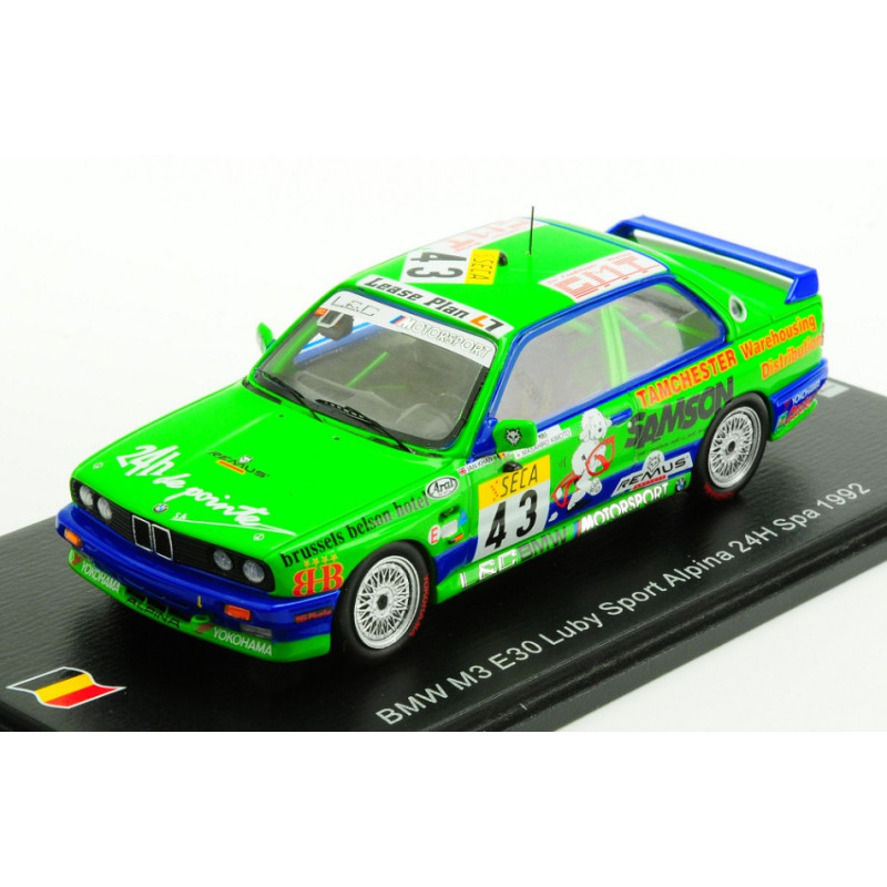 1:43 Spark BMW M3 E30 N43 24H SPA 1992 I.khan d.van DE Poele m.kimoto