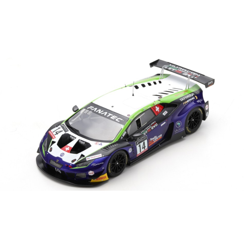 1:18 Spark Lamborghini Huracan GT3 N14 3rd Argento Class 24H SPA 2022 Bianco lappal