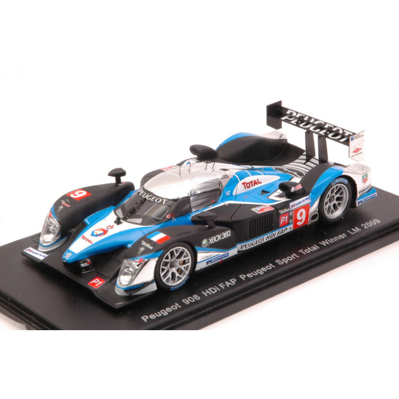 1:43 Spark Peugeot 908 N9 Winner LM 2009 D.brabham m.gene  a.wurz  Repro