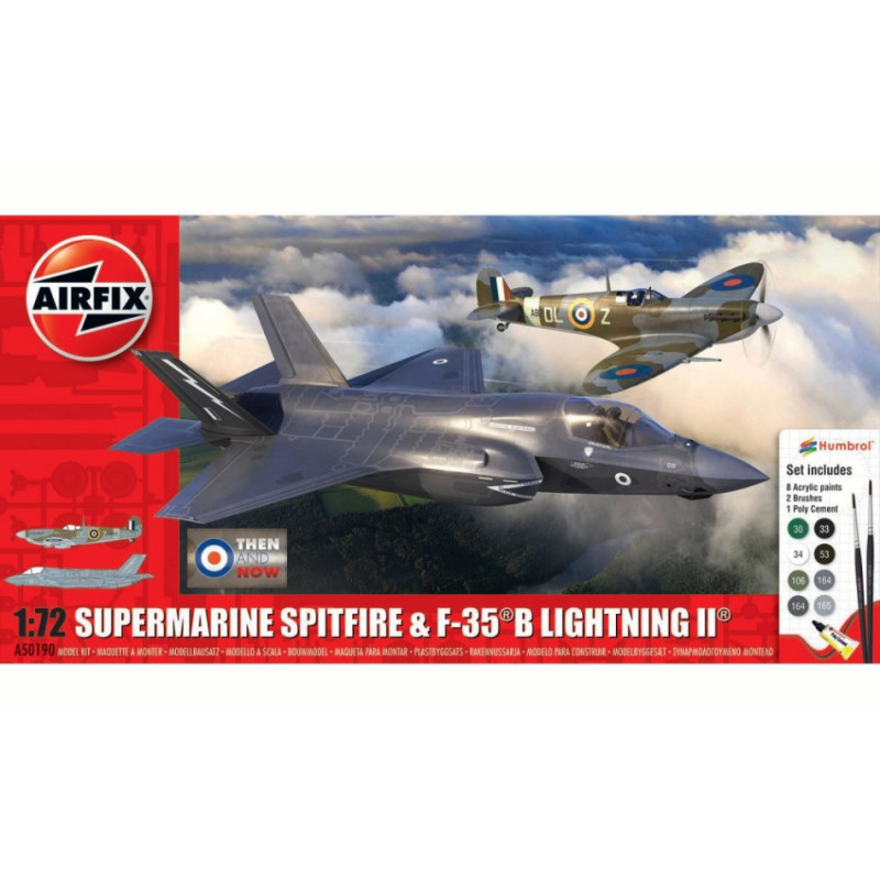 1:72 Airfix Then AND NOW Spitfire Mk Vc & F 35B Chiaroning II KIT