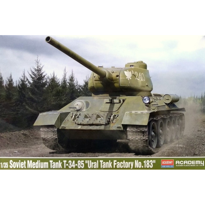 1:35 Academy Soviet Medium Tank T 34 85 Ural Tank Factory No.183  KIT