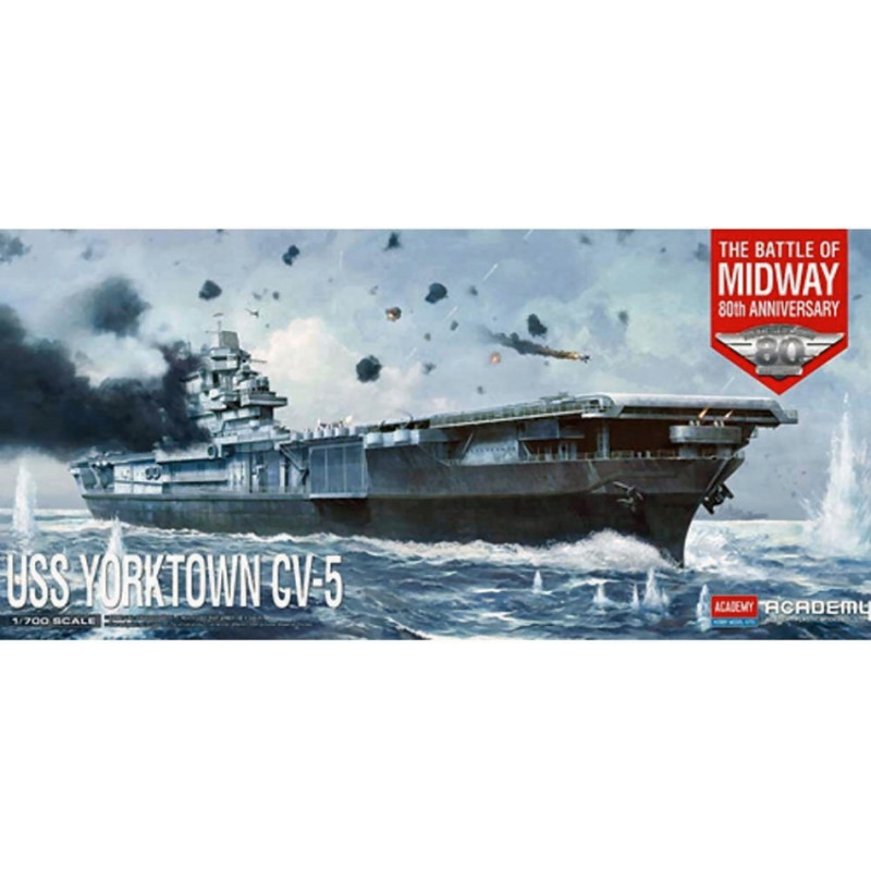 Academy USS Yorktown CV 5 Battle OF Midway KIT 1:700