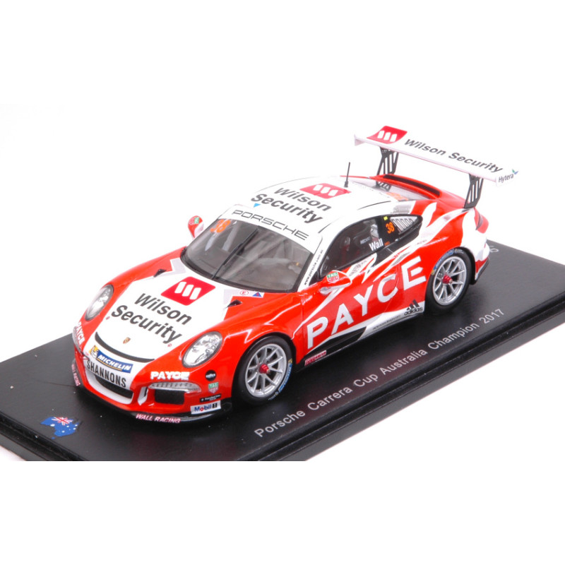 1:43 Spark Porsche 911 GT3 CUP N38 Carrera Australia 2017 Champion David Wall