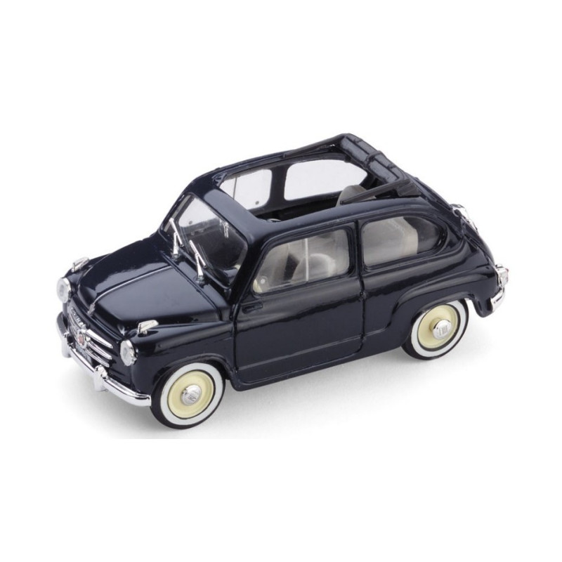 1:43 Brumm Fiat 600 Convertibile Aperta 1956 Bleu Scuro