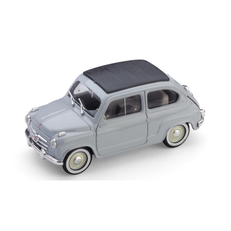 1:43 Brumm Fiat 600 Convertibile Chiusa 1956 Grigio Perla