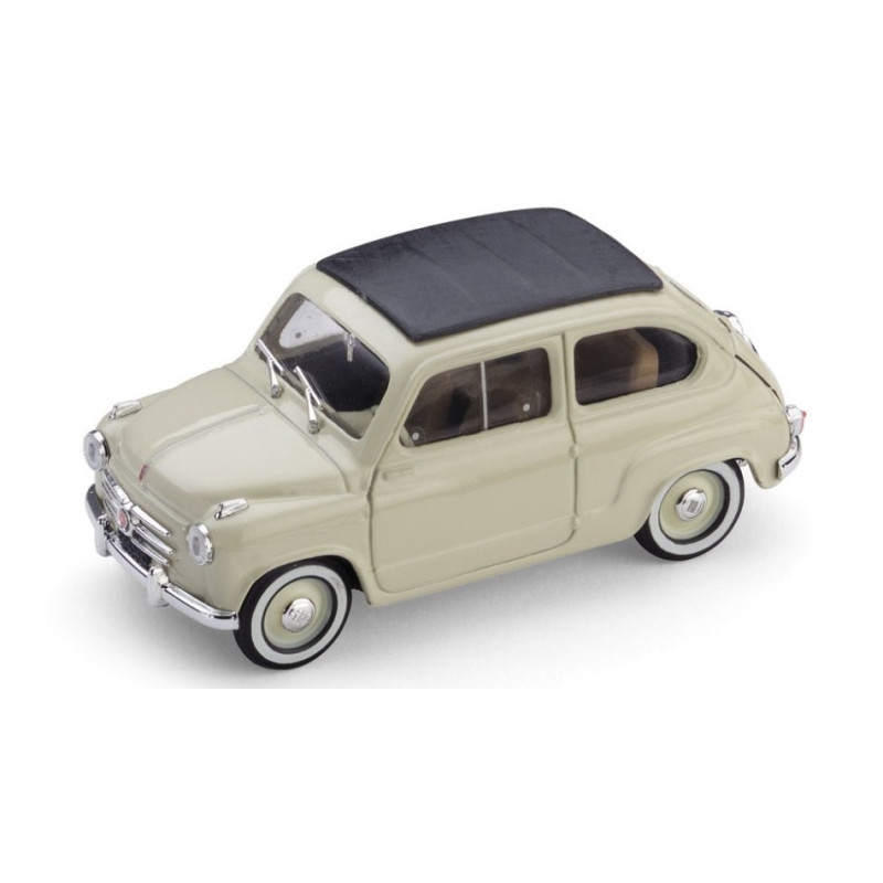 1:43 Brumm Fiat 600 Convertibile Chiusa 1956 Beige Chiaro