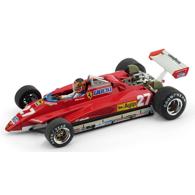 1:43 Brumm Ferrari 126 C 2 G.villeneuve 1982 N27 2nd S.marino GP W/pilote