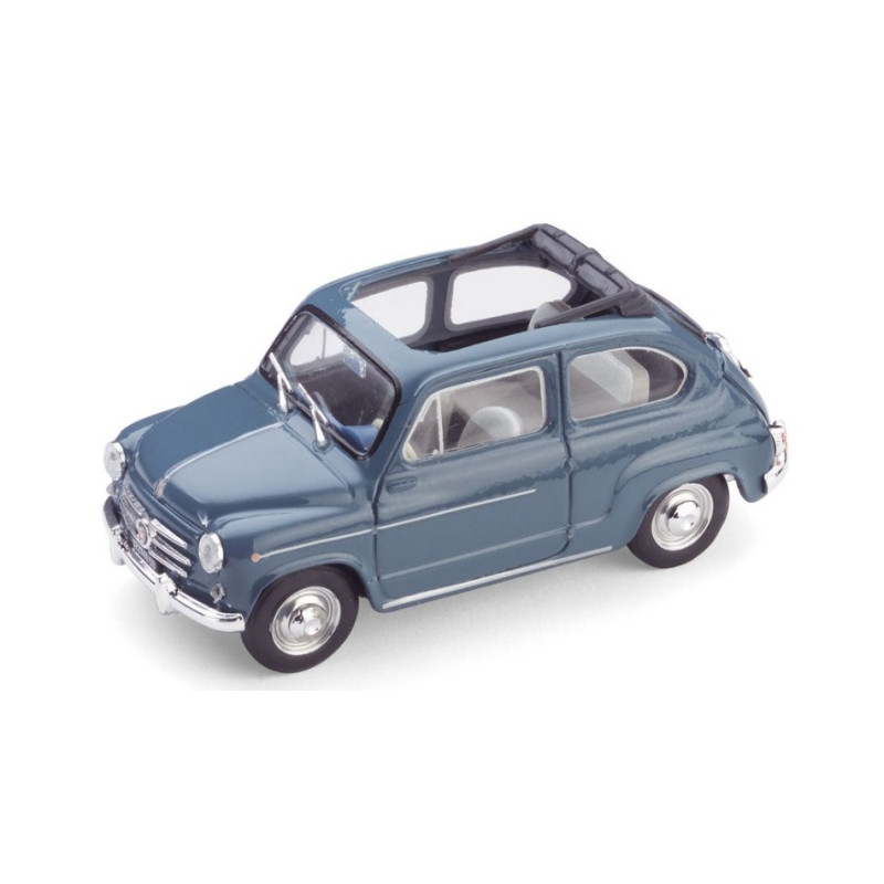 1:43 Brumm Fiat 600 D Berlina 1960 Trasformabile Aperta Bleu 404