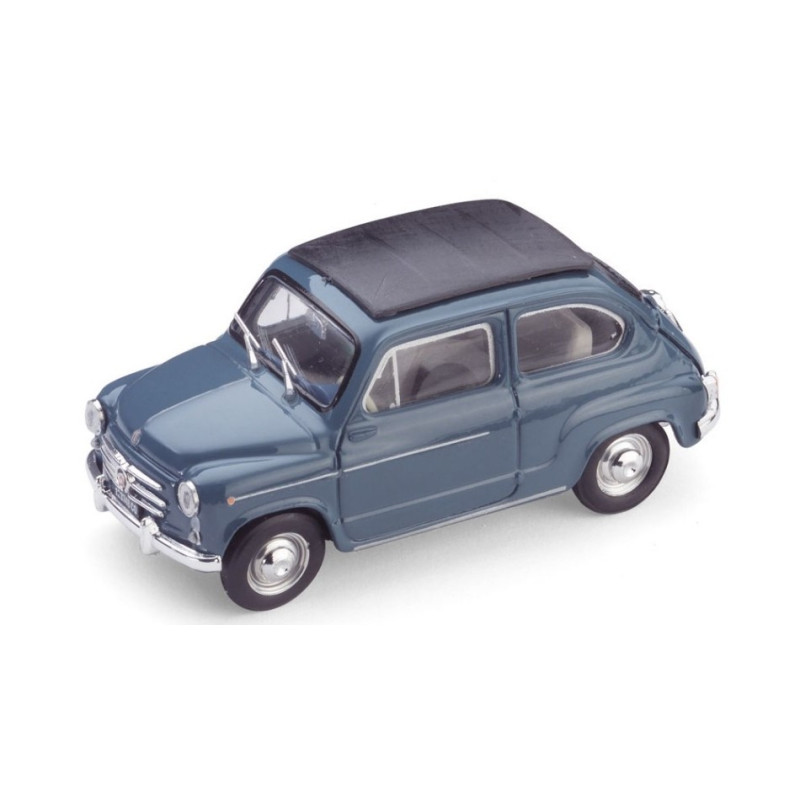 1:43 Brumm Fiat 600D Trasformabile Chiusa 1960 Bleu 404