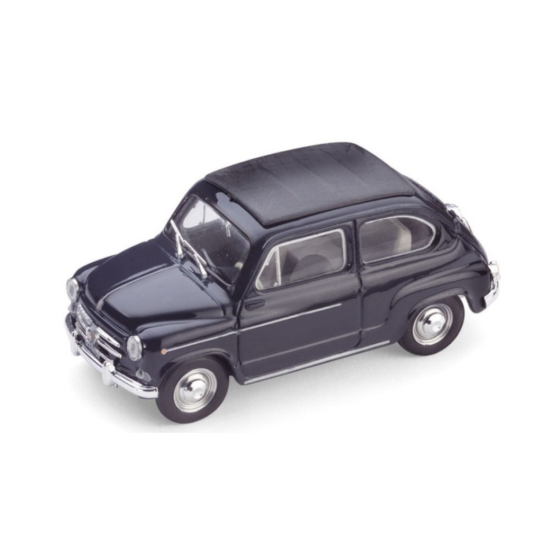 1:43 Brumm Fiat 600D Trasformabile Chiusa 1960 Bleu Scuro 456