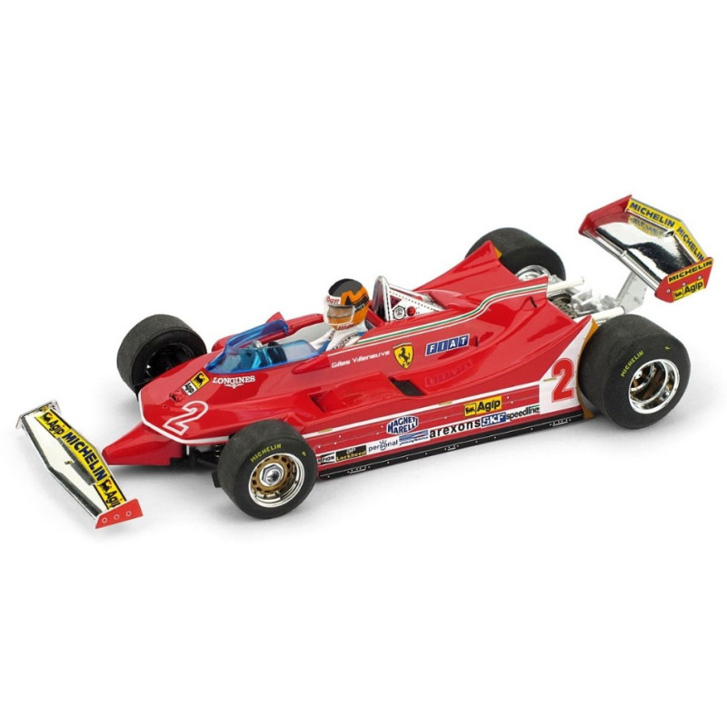 1:43 Brumm Ferrari 312 T5 Gilles Villeneuve 1980 N2 Brazil GP + Pilote