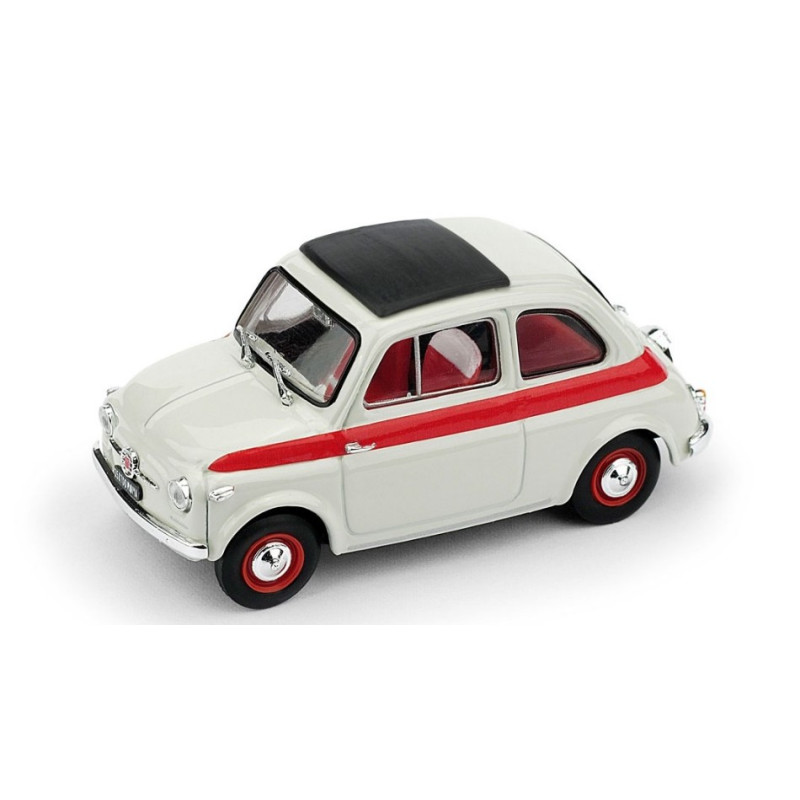 1:43 Brumm Fiat 500 1959 Tetto Apribile Sport 2a Serie Chiusa Bianco/rosso