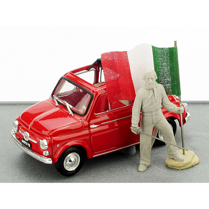 1:43 Brumm Fiat 500 150mo Unita' D' Italia Garibaldi