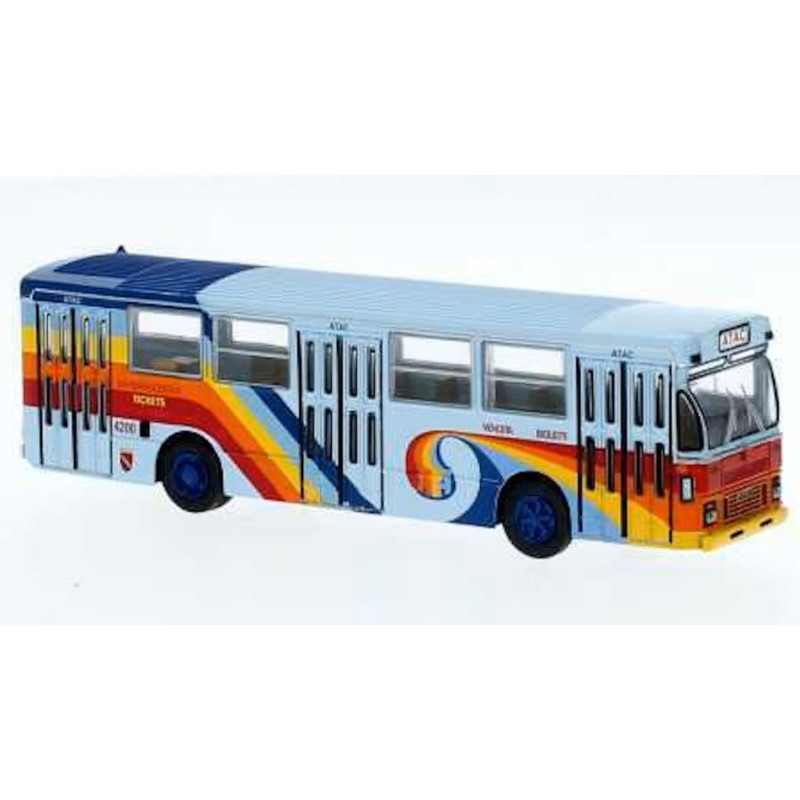 1:87 Brekina Fiat 418 AL Autobus 1972 Atac Blu Chiaro rainbow