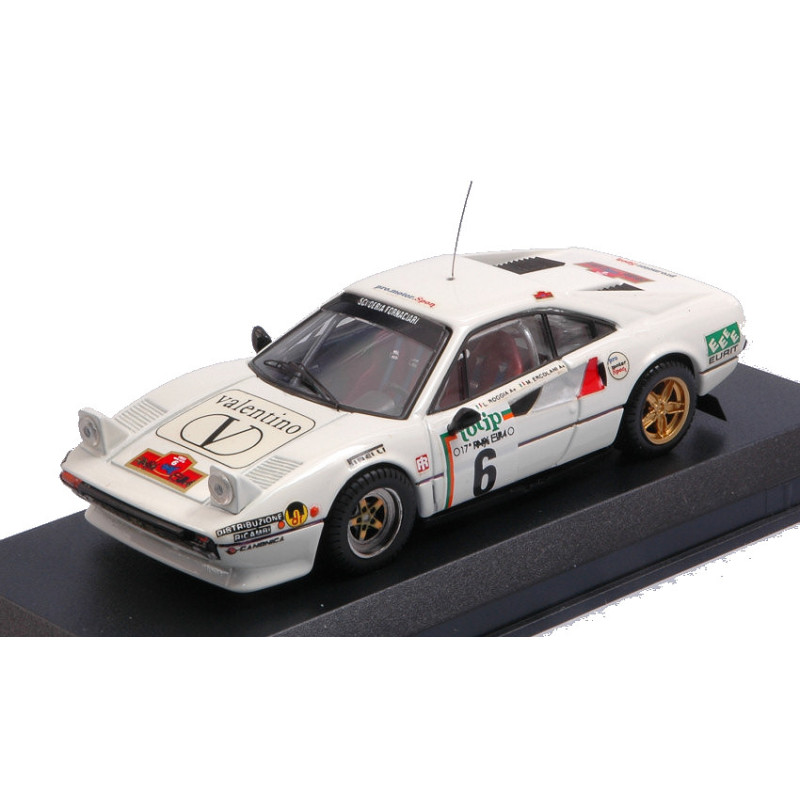 1:43 Best Model Ferrari 308 GTB N6 6th Rally Elba 1985 Ercolani roggia