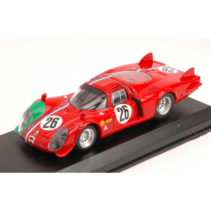 1:43 Best Model Alfa Romeo 33.2 LM N26 DNF 1000 KM Monza 1968 G.gosselin s.trosch