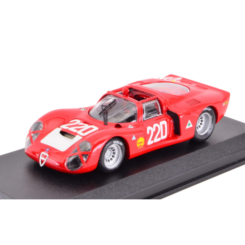 1:43 Best Model Alfa Romeo 33.2 N220 Accident Targa Florio 1968 Vaccarella schutz