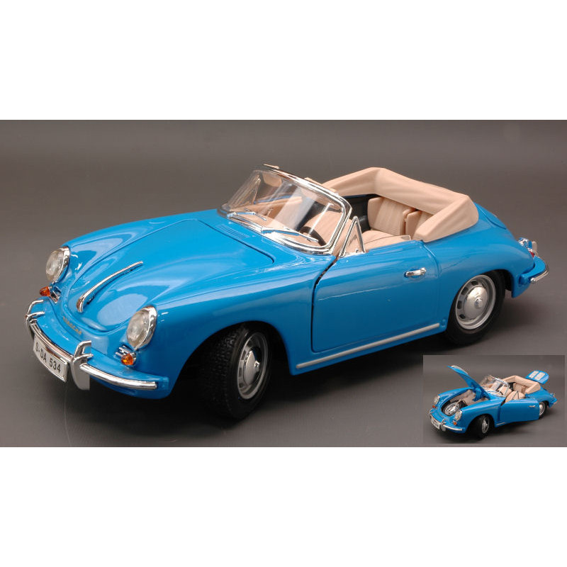 1:18 Burago Porsche 356 B Cabrio 1961 Blu