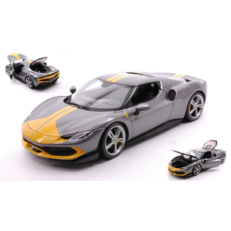 1:18 Burago Ferrari 296 GTB Argento/giallo