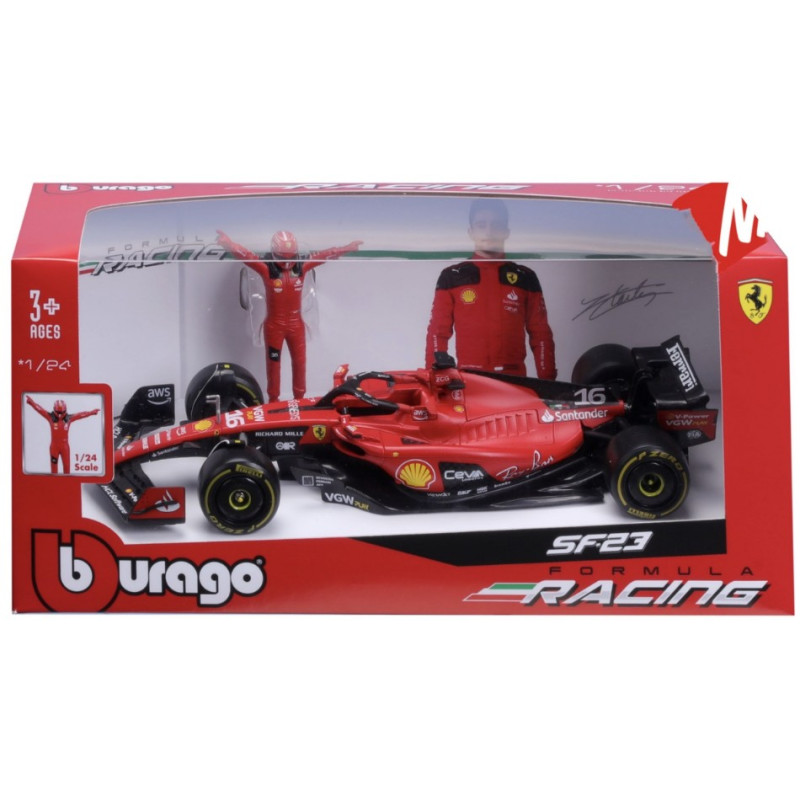 1:24 Burago Ferrari SF 23 N16 Charles Leclerc F1 2023 With Driver