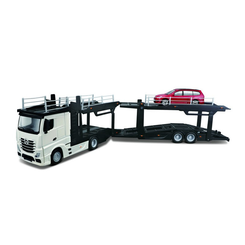 1:43 Burago Mercedes Actros 2545 Multicar Carrier + Ford