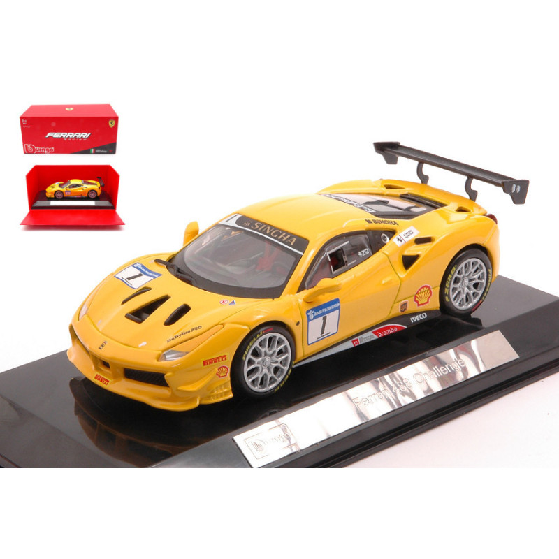 1:43 Burago Ferrari 488 Challenge N1 2016 Giallo