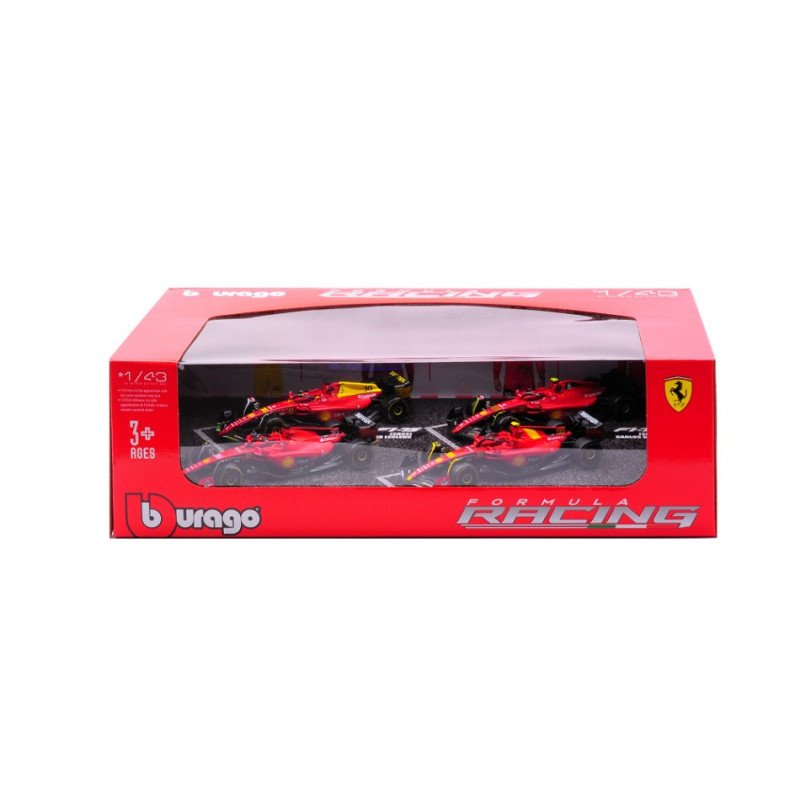 1:43 Burago Ferrari Set: SF23 N16/SF23 N55 MONZA/F1 75 N16 MONZA/F1 75 N55