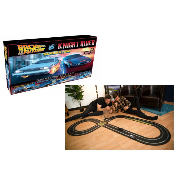 1:32 Scalextric Pista Back TO THE Future VS Knight Rider