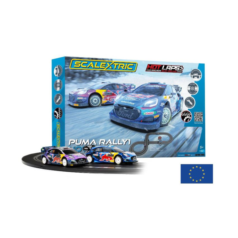 1:32 Scalextric Pista Puma WRC SET HOT Laps cm 210 x 140