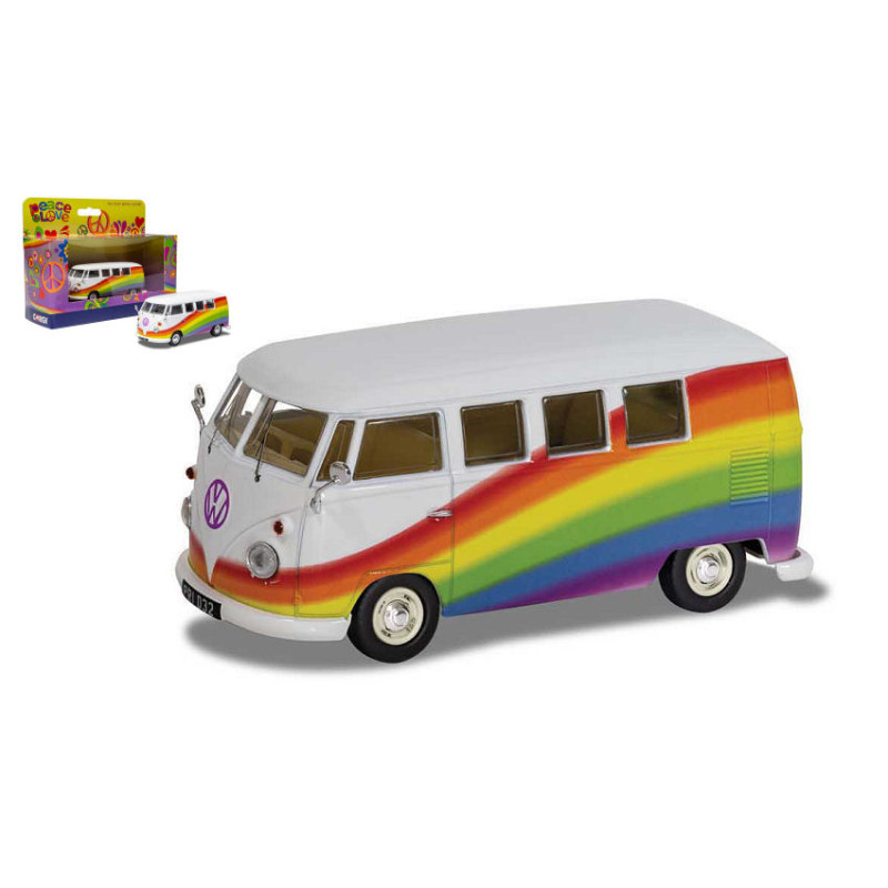 1:43 Corgi VW Camper Peace Love Raimbow