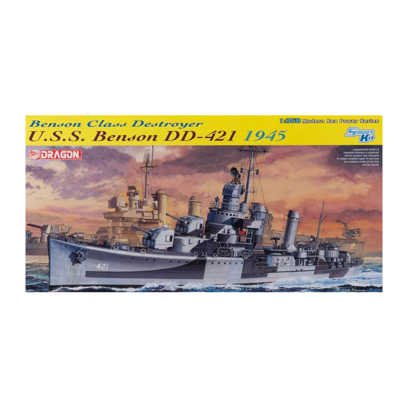 Dragon U.s.s. Nave Benson DD 421 Benson Class Destroyer 1945 KIT 1:350