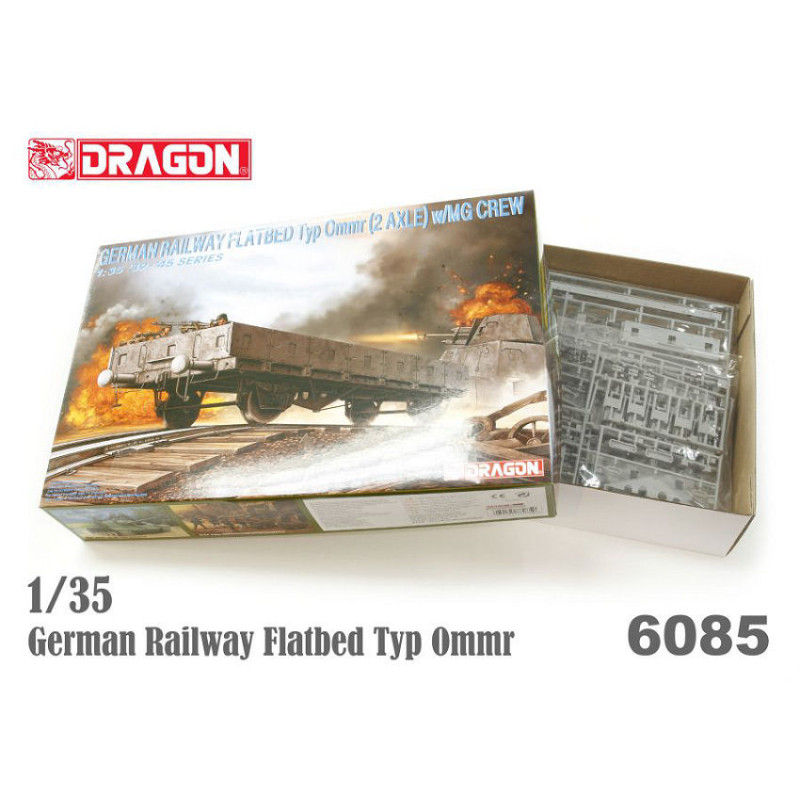 1:35 Dragon German Railw.flatbed Ommr + MG Crew KIT