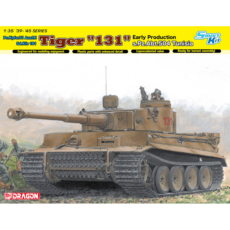 1:35 Dragon Tiger I 131 Early Production S.PZ.ABT.504 Tunisia KIT