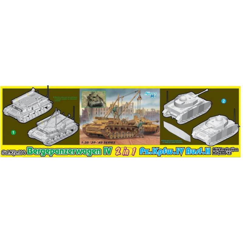 1:35 Dragon Bergepanzerwagen IV / Pz.kpfw.iv Ausf.h 2 in 1 KIT