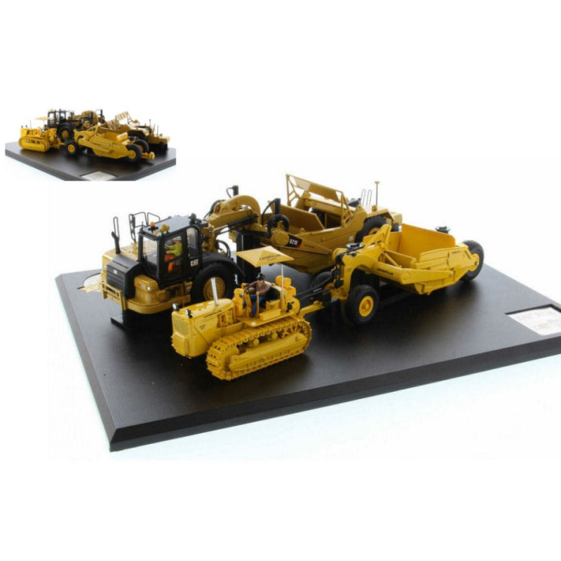 1:50 Diecast Master CAT 621K & No.70 Scapers W/D7 Track Type Tractor