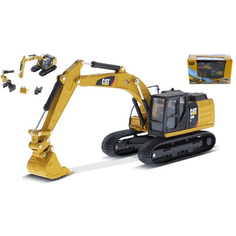 1:64 Diecast Master CAT 320F L Hydraulic Excavator With 5 NEW Work Tools