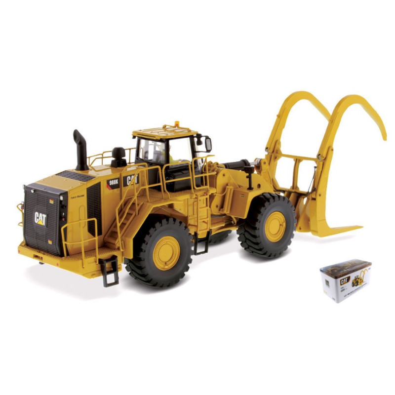 1:50 Diecast Master CAT 988K Wheel Loader Forest W/log Grapple