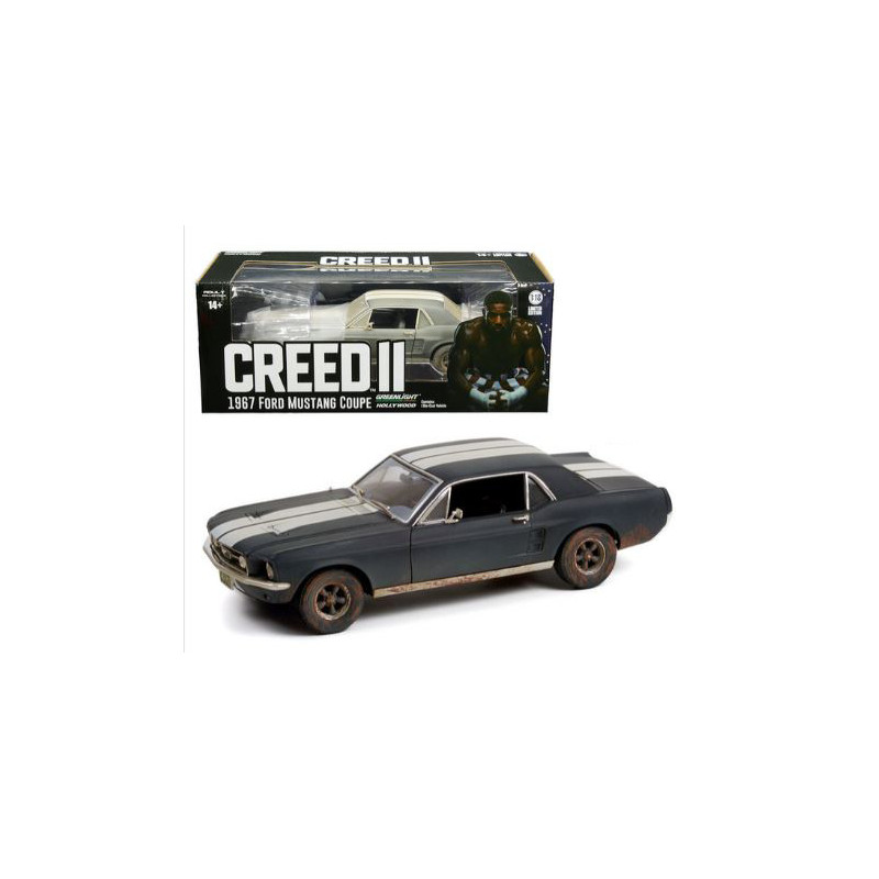 1:18 Greenlight Ford Mustang Coupe' Creed ii 2018 Adonis Creed's Nero Opaco