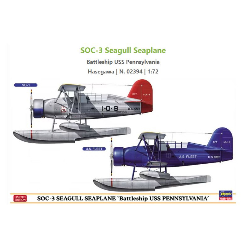 1:72 Hasegawa SOC.3 Seagull Seaplane USS Pennsylvania (2in1) KIT