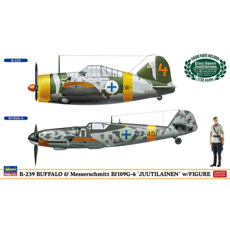 1:72 Hasegawa B 239 Buffalo & Messerschmitt Bf109G 6, Juutilaine KIT