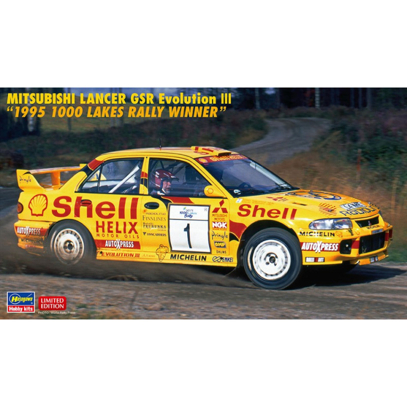 1:24Hasegawa Mitsubishi Lancer GSR EVO III 95 1000 Lakes Rally Winner KIT