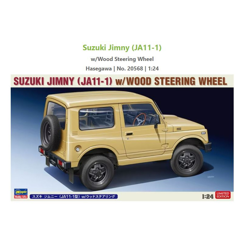 1:24Hasegawa Suzuki Jimny JA11 1 W/wood Steering Wheel KIT