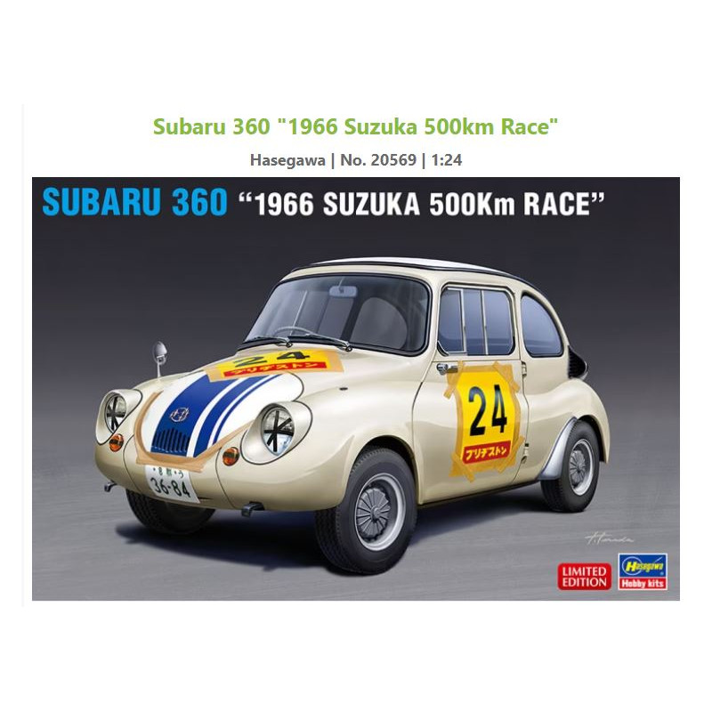 1:24Hasegawa Subaru 360 N24 500 KM Suzuka 1966 KIT