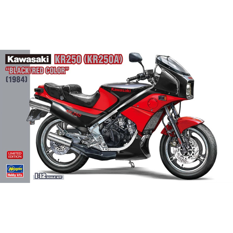 1:12 Hasegawa Kawasaki KR250 Nero/rosso KIT