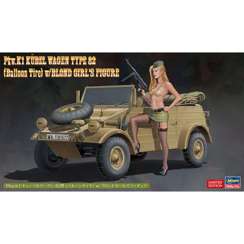 1:24Hasegawa K1 Kubelwagen 82 W/blonde Girl Figure KIT