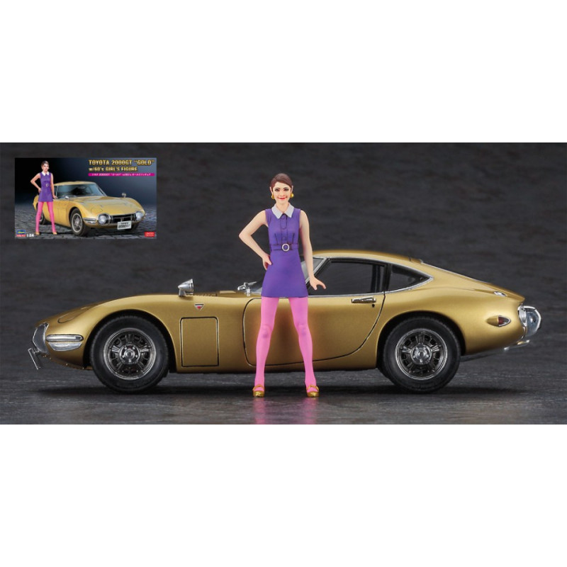 1:24Hasegawa Toyota 2000 GT Oro W/girl Figure KIT