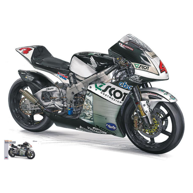 1:12 Hasegawa Honda RS250RW H.aoyama 2009 Team Scot N4 World Champion 250cc KIT