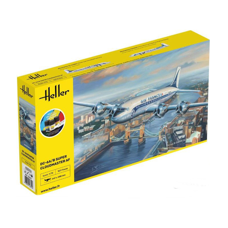 1:72 Heller DC6 Super Cloudmaster AF Starter KIT