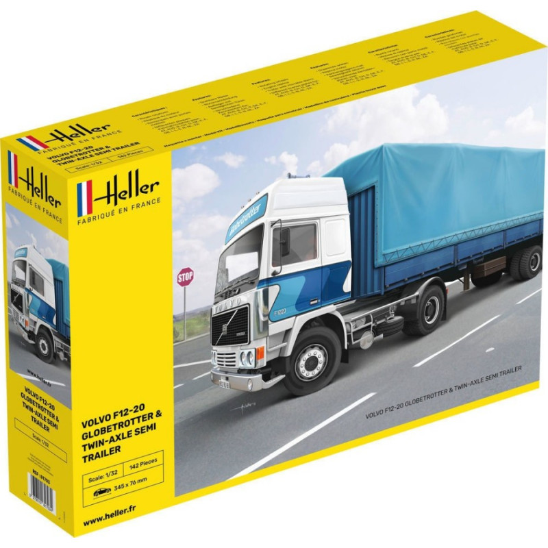 1:32 Heller F12 20 Globetrotter & Twin axle Semi Trailer KIT